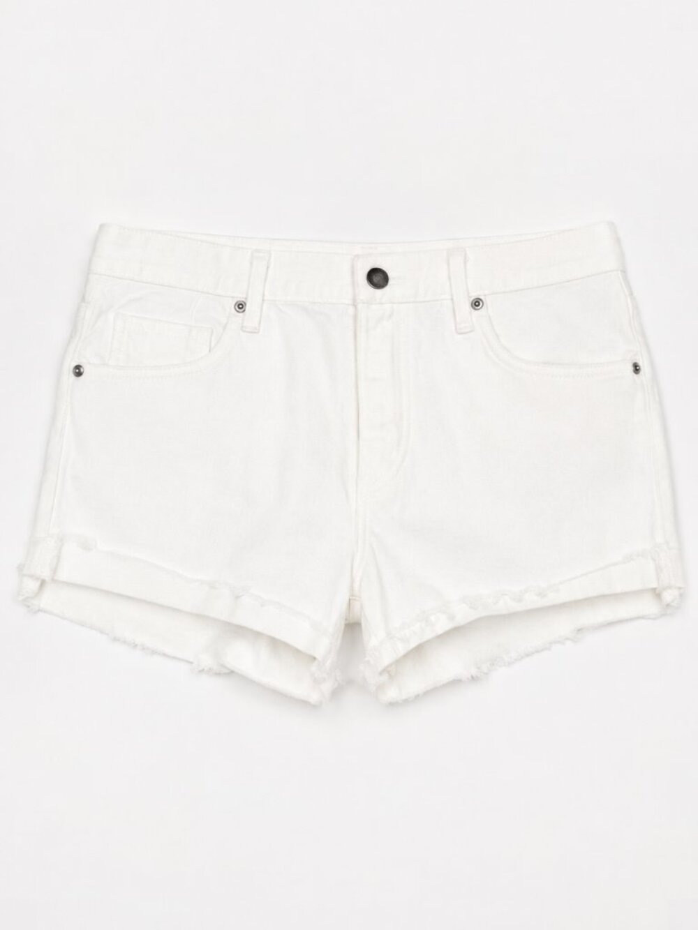 FRAME Denim Le Garcon Rumpled Blanc Grind White Shorts Women's Size 27